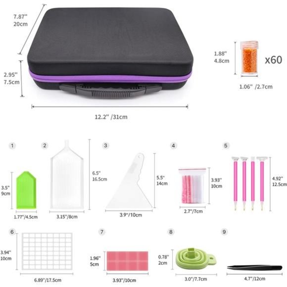 DiamondPainting StorageBoxes,60Slots Bead Storage with 5D Diamond ArtAccessories - Picture 2 of 7